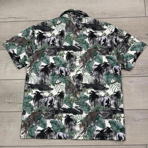 BYLT Printed Jungle Polo Shirt Size L Safari Graphic Stretch Performance Animal - Picture 3 of 9